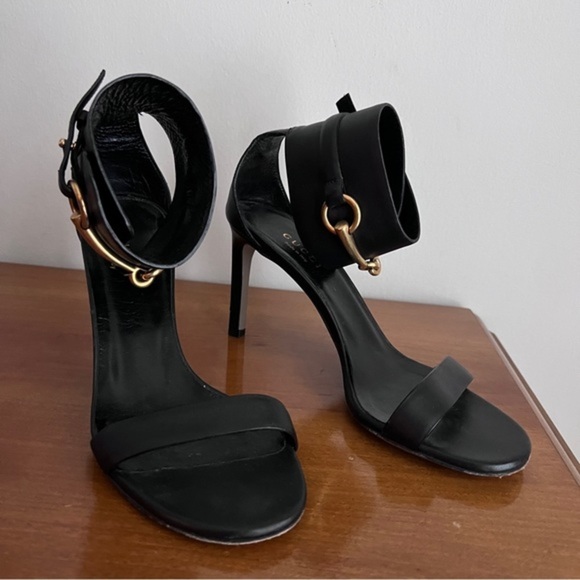 Gucci Ursula Horsebit Ankle Strap Heeled Sandals - Picture 2 of 9